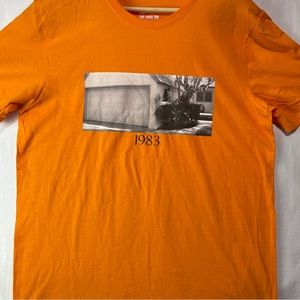 Nike Athletic Cut Graphic T-Shirt Men’s Size Large Orange Worn 1983 Garage Worn.